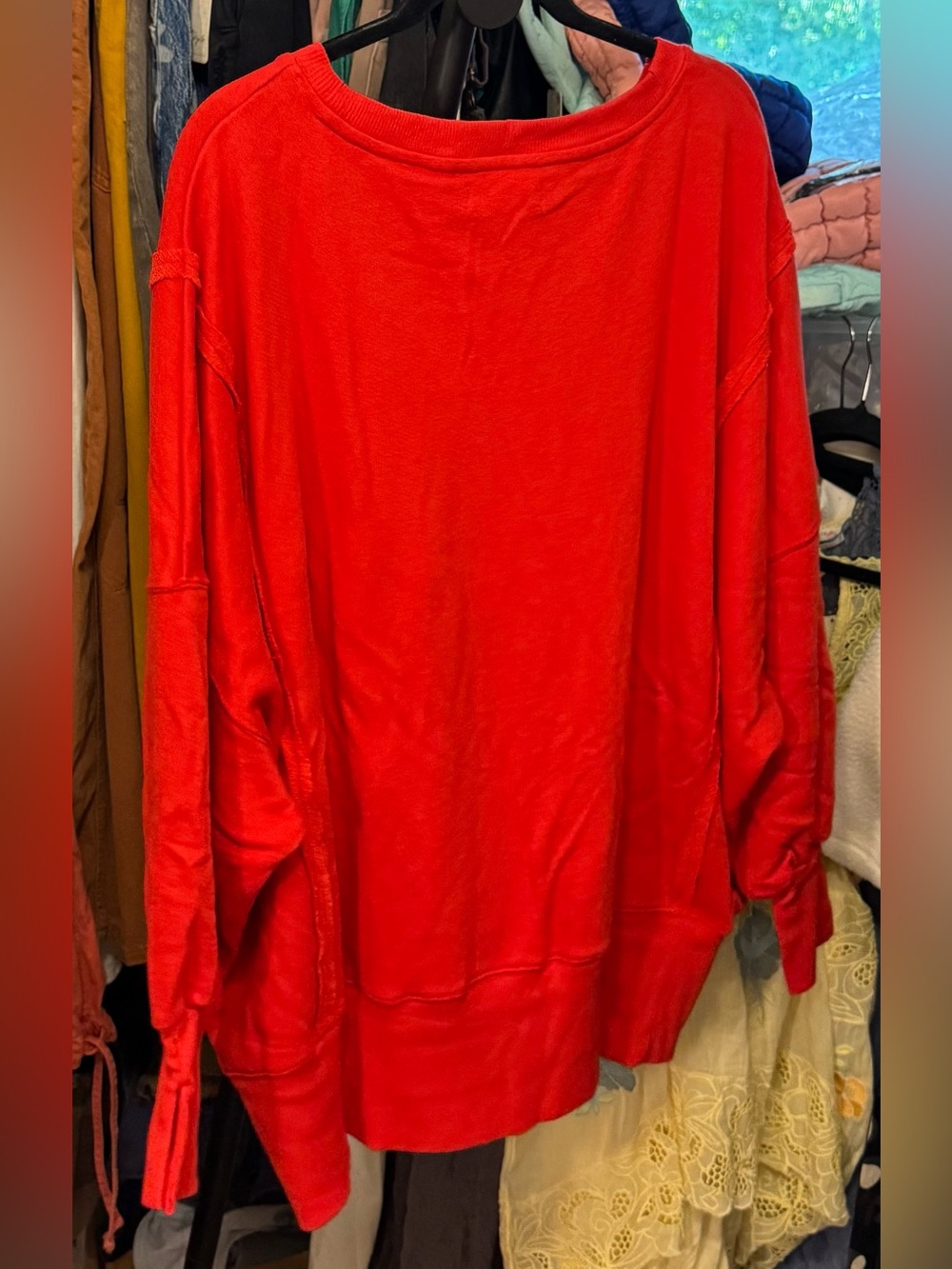 NWT Free People We The Free Camden Sweatshirt - flame red - XS, Small, Medium - Picture 7 of 10